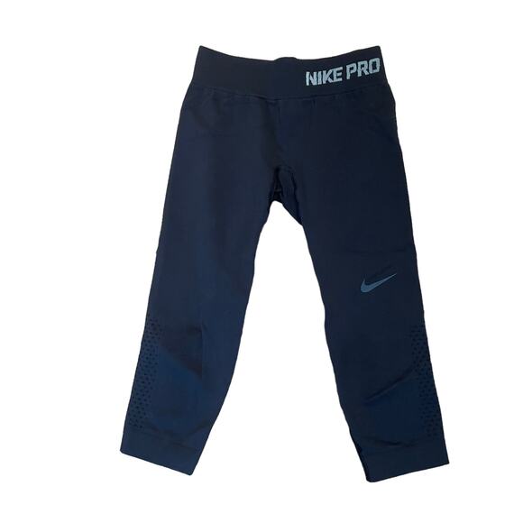 Nike Pro Crop Leggings Black XS - Picture 1 of 8
